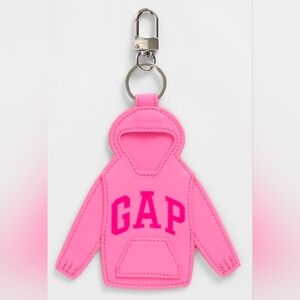 GAP Logo Hoodie Keychain Charm In Standout Pink, New